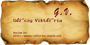 Géczy Viktória névjegykártya